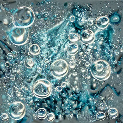 Prompt: abstract water art with bubbles