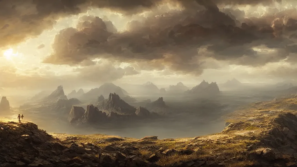 Image similar to the end of the world, epic landscape, cinematic by greg rutkowski and wlop