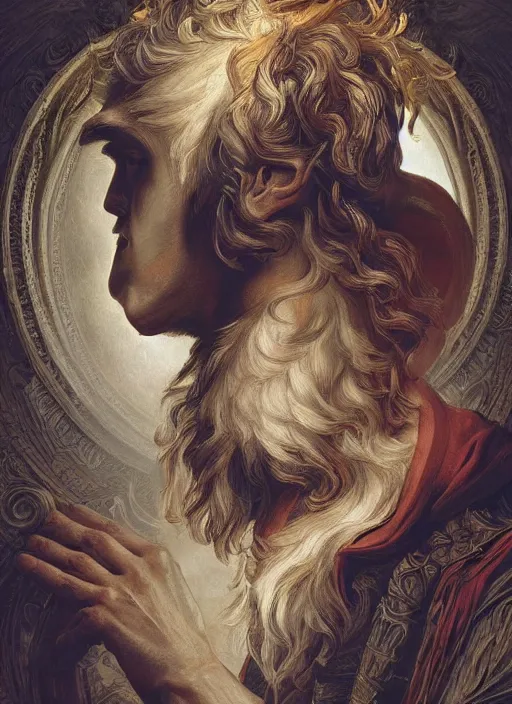 Prompt: digital _ painting _ of _ god of poetry _ by _ filipe _ pagliuso _ and _ justin _ gerard _ symmetric _ fantasy _ highly _ detailed _ realistic _ intricate _ port