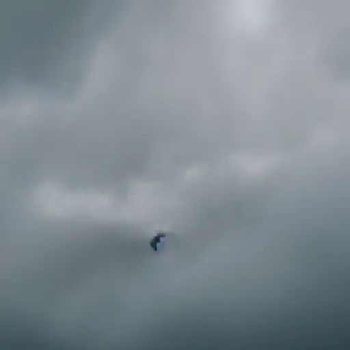 Prompt: First person view of falling through clouds, Canon, 2020