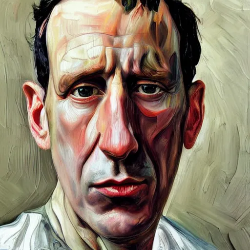 Image similar to high quality high detail painting by lucian freud, hd, trent reznor portrait