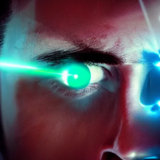 Image similar to man with laser eyes
