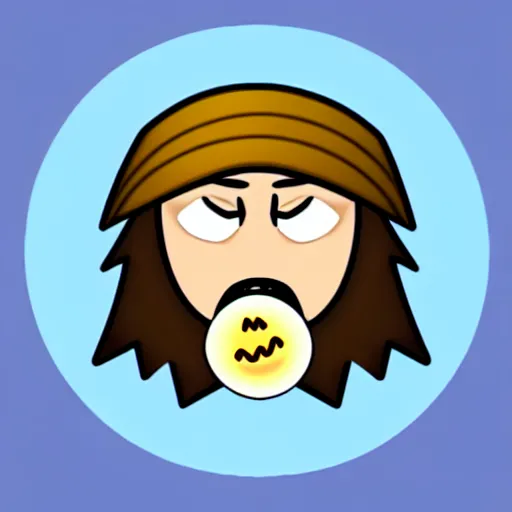 Image similar to wizard pondering his orb, discord emoji, 2 d, flat, coherent, orthographic, transparent background, svg