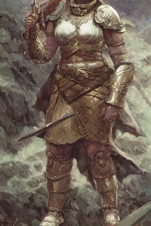 Image similar to a dwarven female warrior, by Edgar Maxence and Ross Tran and Michael Whelan