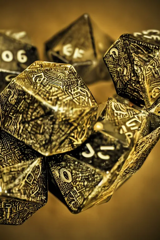 Prompt: closeup, of a mutated Twenty sided dice, bokeh, sharp focus, intricate concept art, highly detailed, 8k, cinematic, sharp focus, intricate concept art