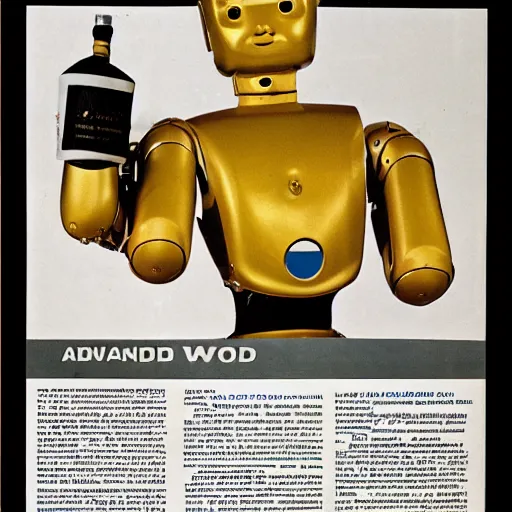 Image similar to a magazine ad for an advanced humanoid robot from 1965