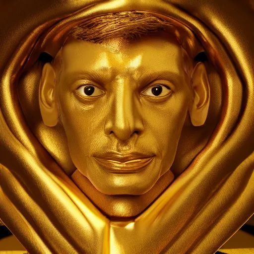 Image similar to hyperrealistic dslr film still of jeff goldblum disguised as gold doubloon, stunning 8 k octane comprehensive 3 d render, inspired by istvan sandorfi & greg rutkowski & unreal engine, perfect symmetry, dim volumetric cinematic lighting, extremely hyper - detailed, incredibly real lifelike attributes & flesh texture, intricate, masterpiece, artstation, stunning