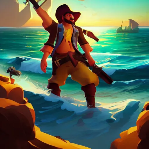 Image similar to painting treasure on sea of thieves game smooth median photoshop filter cutout vector, behance hd by jesper ejsing, by rhads, makoto shinkai and lois van baarle, ilya kuvshinov, rossdraws global illumination