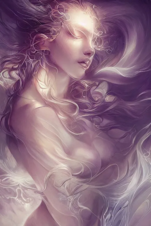 Prompt: Ethereal Wolf, intricate detail, ornate, conceptual art, soft light, dynamic, art by artgerm