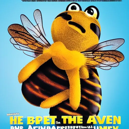 Prompt: movie poster of a bee addict who is addicted to being stung by bees