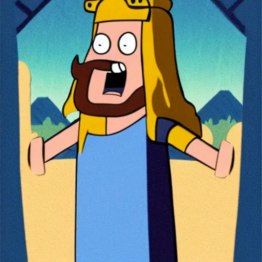 Image similar to jesus as an adventure time character