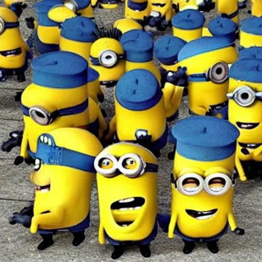 Prompt: Minions on world war two