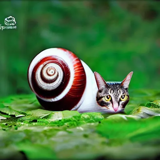 Image similar to a snail - cat - hybrid, animal photography