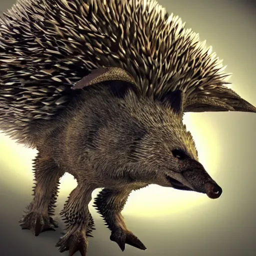 Image similar to realistic fantasy cyber hedgehog