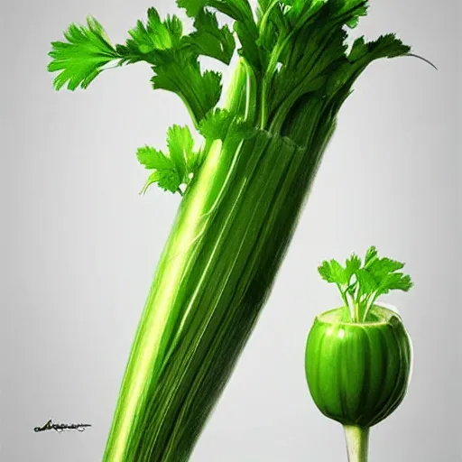 Image similar to made entirely of celery, by artgerm and greg rutkowski, octane render, trending on artstation,