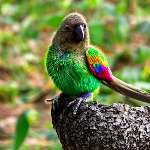 Image similar to a rainbow kiwi bird