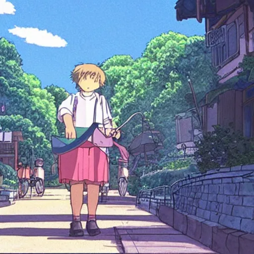 Prompt: Still from a Studio Ghibli movie set in 1990\'s Atlanta