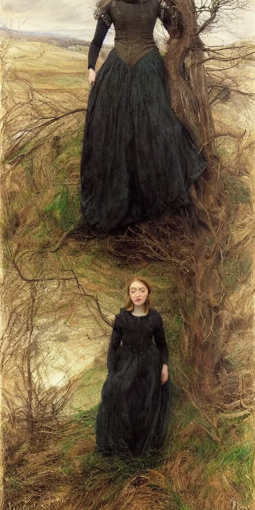 Image similar to a true-to-life portrait of Saoirse Ronan painted by John Everett Millais, real-life accurate, photoshoot