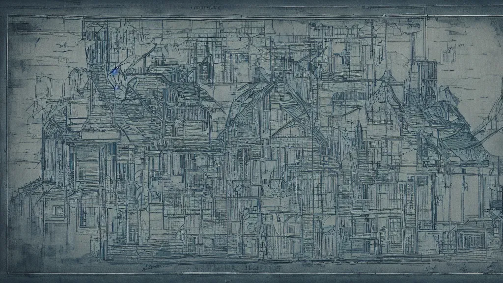 Prompt: blueprint popular downpour of scorns