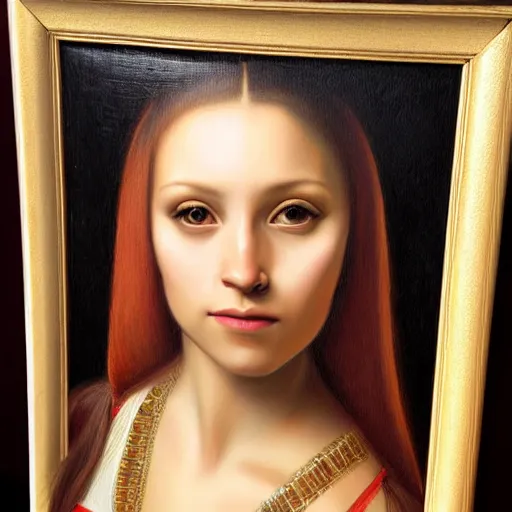 Prompt: ultra realistic portrait painting of female DJane MissK8, painted by Da Vinci