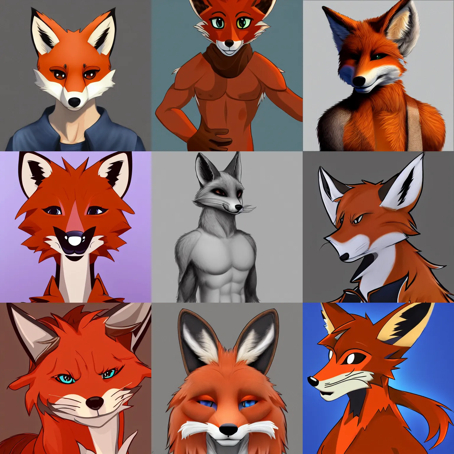 Prompt: extremely detailed FurAffinity art of a handsome cute cartoon male anthro fox character with styled hair, highly detailed, 4k, trending on FurAffinity