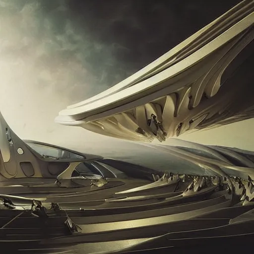 Image similar to sci-fi organic zaha hadid 20% of canvas car and wall structure in the coronation of napoleon painting by Jacques-Louis David and in the blade runner 2049 film search pinterest keyshot product render ultra high detail ultra realism 4k in plastic dark tilt shift