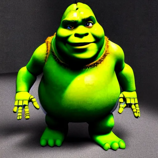 Image similar to shrek as a robot, highly detailed, extremely high quality, hd, 4 k, 8 k, canon 3 0 0 mm, professional photographer, 4 0 mp, lifelike, top - rated, award winning, realistic, detailed lighting, detailed shadows, sharp, no blur, edited, corrected, trending