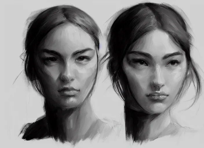 Image similar to sketch black and white, concept art oil painting by Jama Jurabaev, extremely detailed, brush hard, artstation