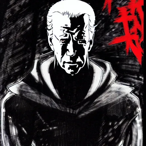 Image similar to Joe Biden looking sinister, by Tsutomu Nihei, highly detailed