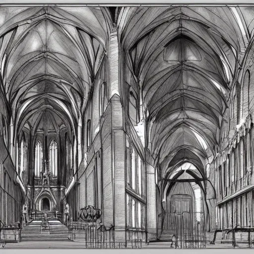 Image similar to anatomy of a church building, da vinci sketch, ultradetailed, ultramegadetailed, artstation