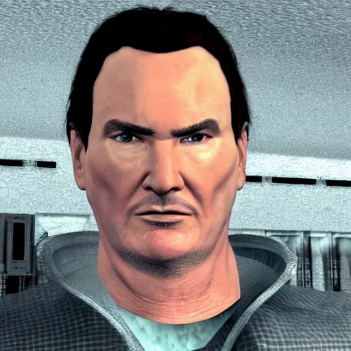 Prompt: Norm MacDonald in a HEV suit, screenshot from Half-Life 2