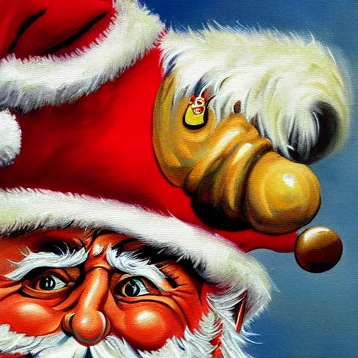 Image similar to Ed Roth painting of Santa Claus