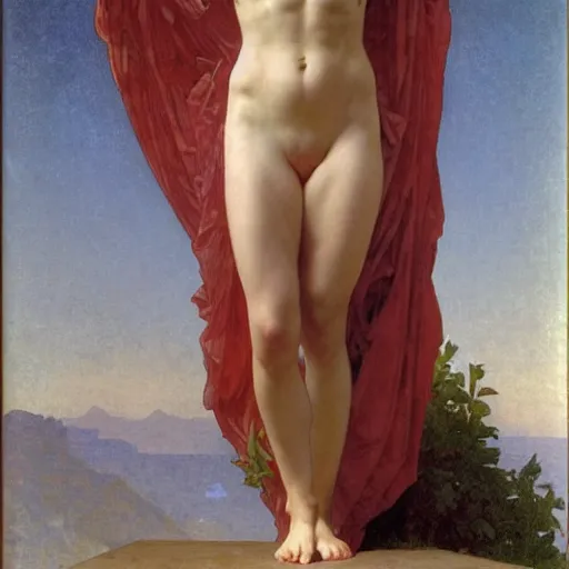 Prompt: stairway to heaven, dynamic contrapposto, william - adolphe bouguereau, alphonse mucha