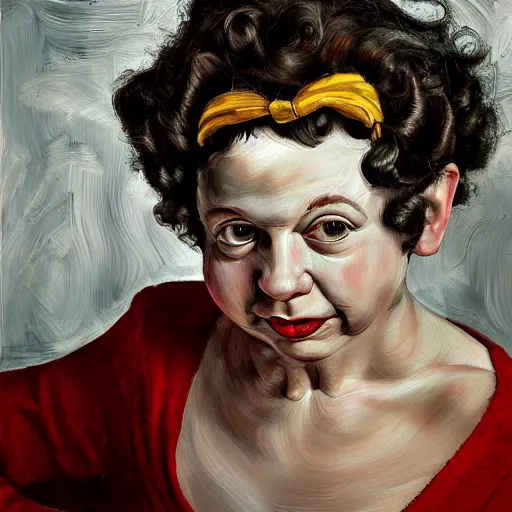 Image similar to high quality high detail painting by lucian freud, hd, betty boop portrait, photorealistic lighting