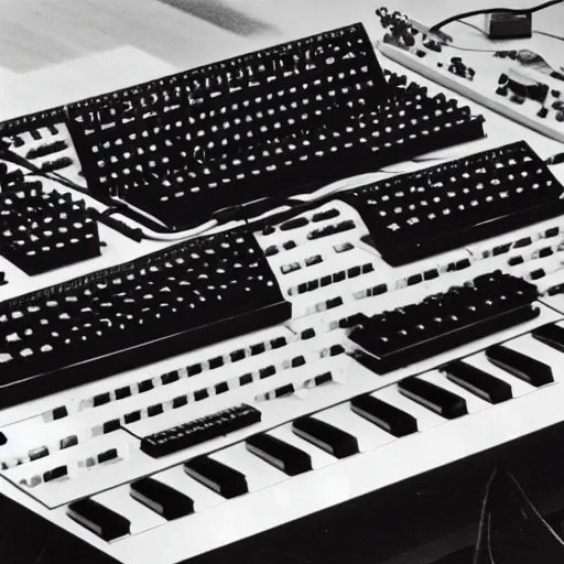 Prompt: dezeen, archdaily, ignant, photo of moogs synthesizer made by charles & ray eames