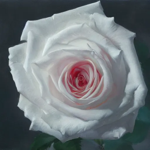 Image similar to hyperrealistic rose, close shot, white background, by ruan jia and greg rutkowski