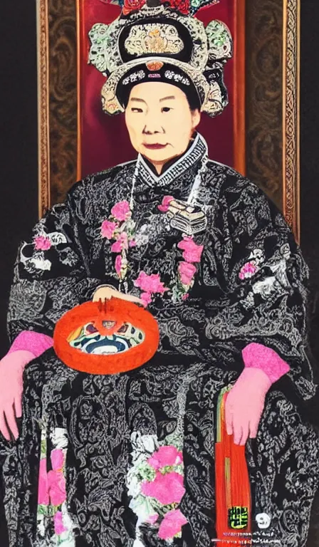 Image similar to Empress Dowager Cixi as an egirl, mirror selfie, iPhone photo