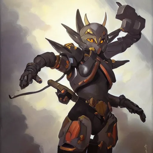 Prompt: greg manchess portrait painting of partially armored umbreon as overwatch character, medium shot, asymmetrical, profile picture, organic painting, sunny day, matte painting, bold shapes, hard edges, street art, trending on artstation, by huang guangjian, gil elvgren, ruan jia, greg rutkowski, gaston bussiere