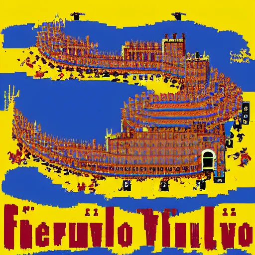 Prompt: deflective numerical inferno village curve marlin delta tin margarine , by Guido Borelli da Caluso and Yves Klein and Andy Warhol , #pixelart , pixel perfect , movie poster