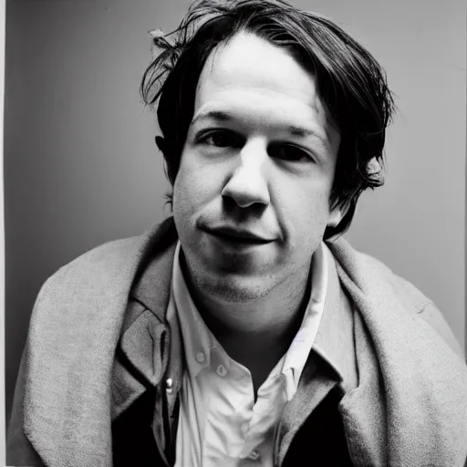 Prompt: John Gallagher Jr. photographed by andy warhol