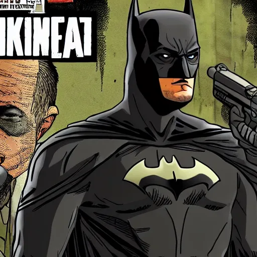 Image similar to batman in the walking dead 4 k detailed super realistic