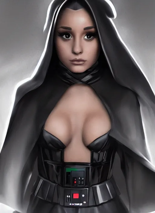 Image similar to Ariana Grande as an evil Sith lord trained by Darth Vader. Star Wars, artstation, Octane Render, photo realism character art by Artgerm