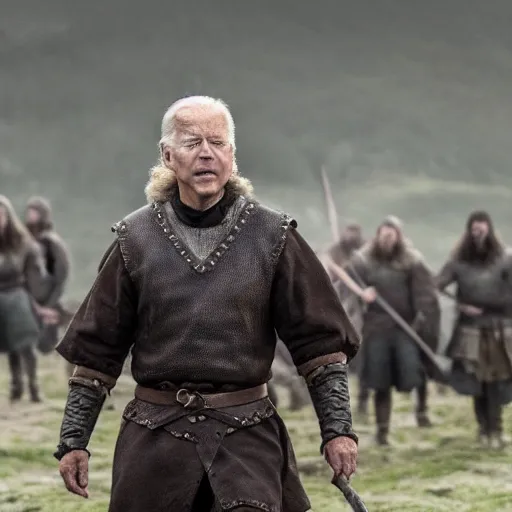 Image similar to Joe Biden in Vikings very detailed 4K quality Super Realistic