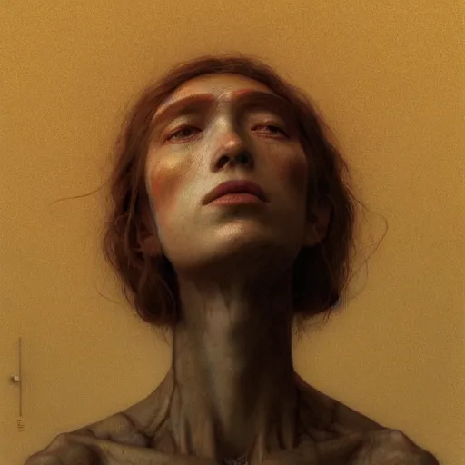 Image similar to Woman masterpiece by Edgar Maxence and Ross Tran, Zdzisław Beksiński, and Michael Whelan, distant, gustav dore, 8k, octane render