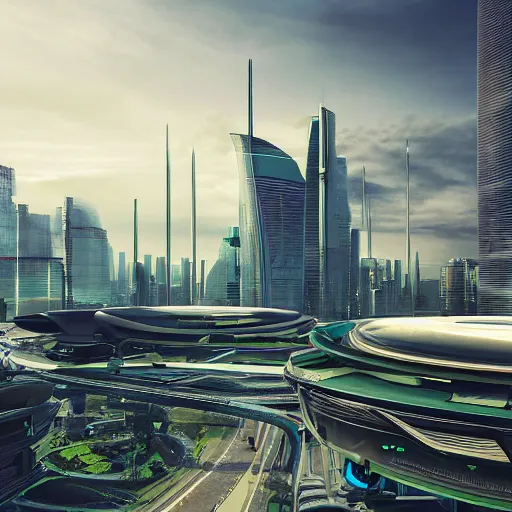 Futuristic Suburb Ultrarealistic 150mpx Landscape 