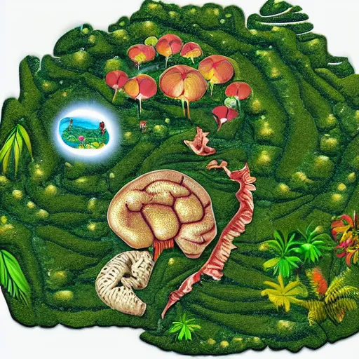 Prompt: a tropical island made out of brain