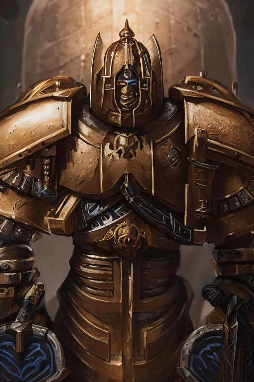 Image similar to armor portrait heros warhammer 4 0 k horus heresy fanart - the primarchs emperor by johannes helgeson animated with vfx concept artist & illustrator global illumination ray tracing hdr fanart arstation zbrush central hardmesh 8 k octane renderer comics stylized