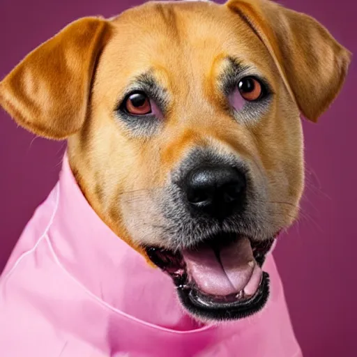 Image similar to a dog with a pink lab coat, stock photo