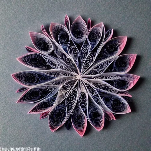 Prompt: Liminal space in outer space, paper quilling