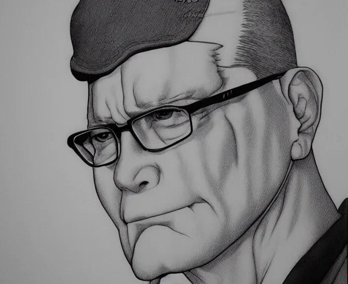 Image similar to portrait of hank hill, art by yoshitaka amano, intricately detailed, highly detailed, elegant, trending on artstation